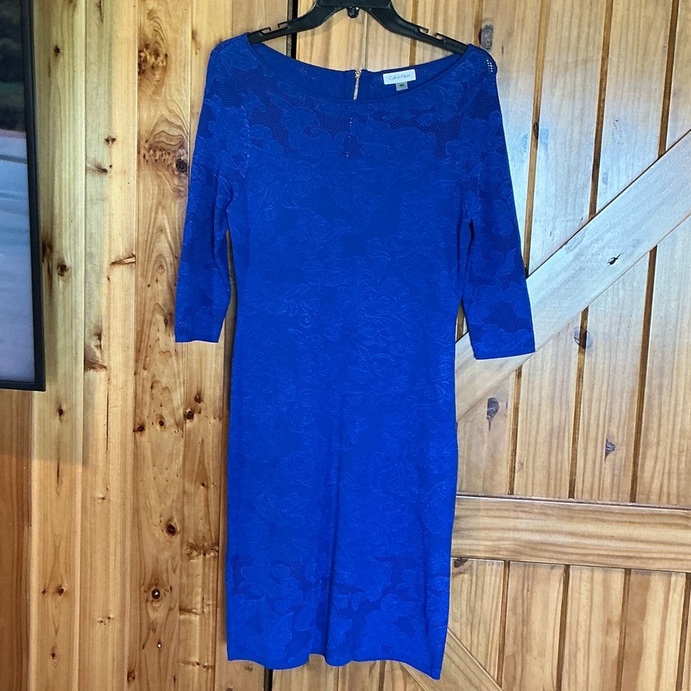 Calvin Klein Royal Blue Long Sleeve Dress